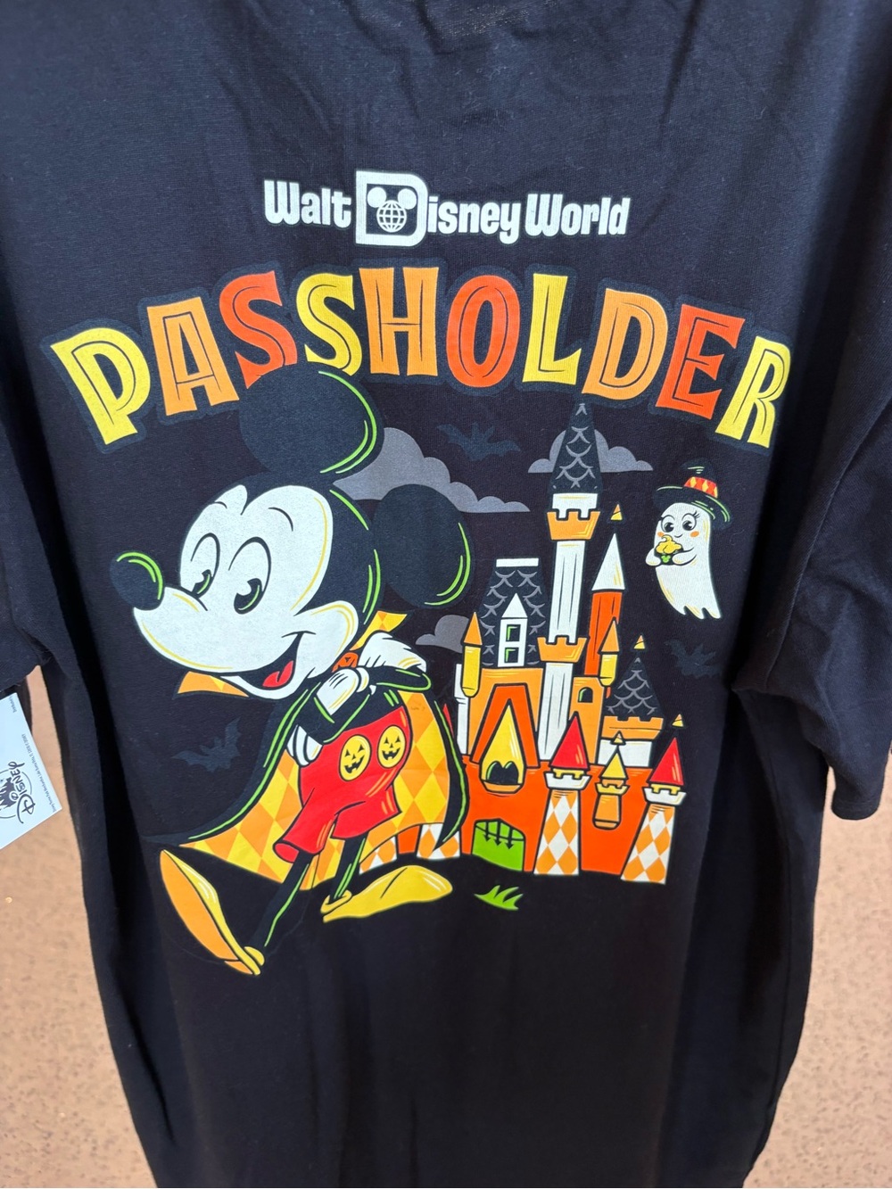 Halloween 🎃 Annual Passholder Black "Passholder" Mickey Tee - Walt Disney World